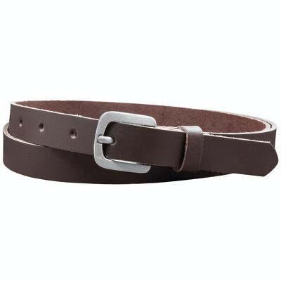 Cintura da 20 mm in pelle crosta modello EH15-SL-Dark Brown