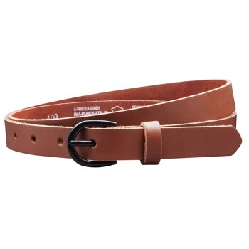 Ceinture 20 mm en croûte de cuir modèle EH19-SL-Brun clair 2