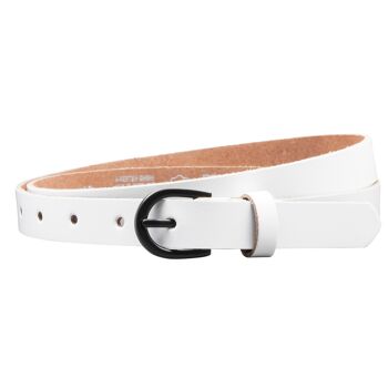 Ceinture en croûte de cuir 20 mm modèle EH19-SL-Blanc 2