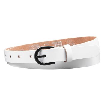 Ceinture en croûte de cuir 20 mm modèle EH19-SL-Blanc 3