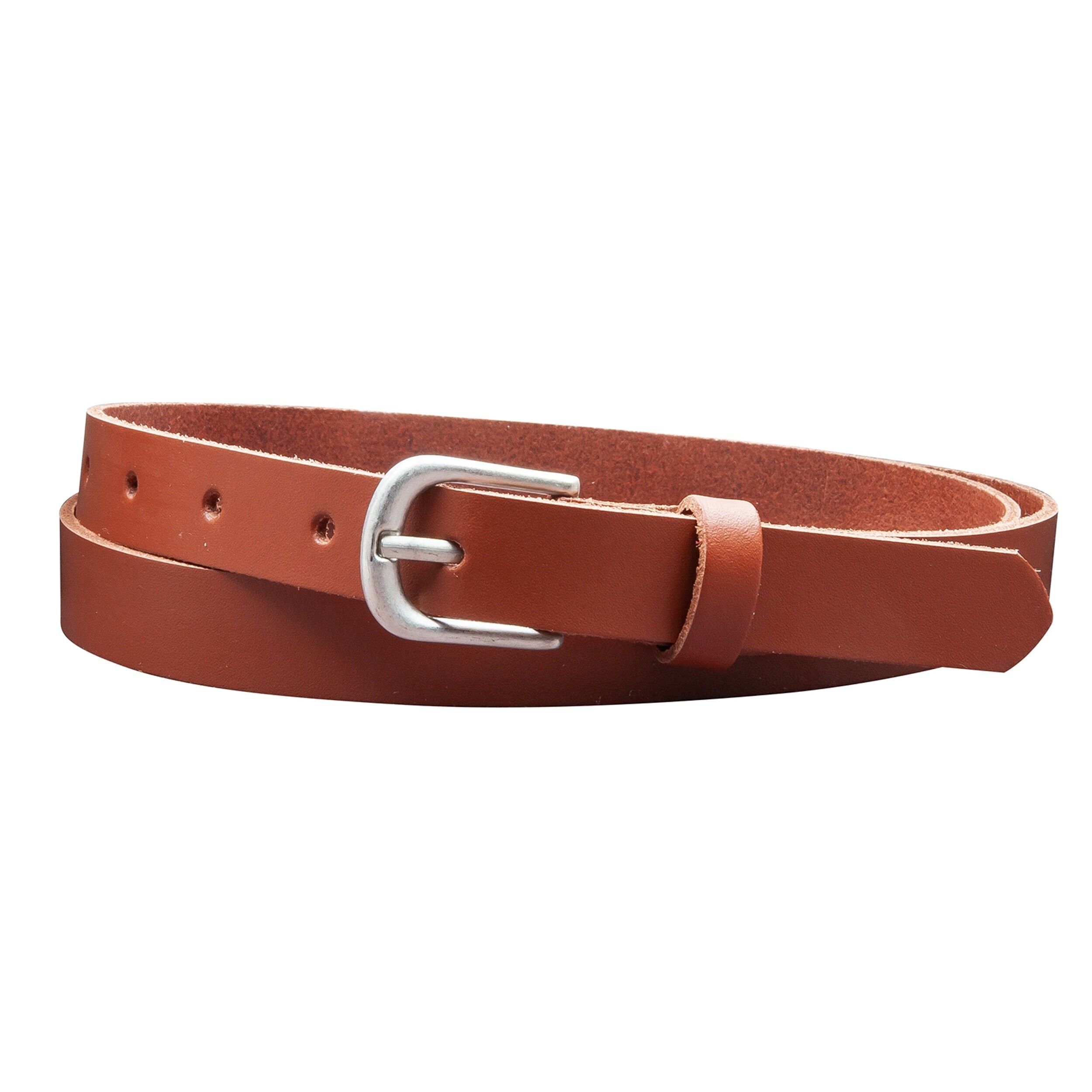 Cintura 20 mm in pelle crosta modello EH16-SL-Cognac