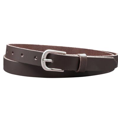 Cintura da 20 mm in pelle crosta modello EH16-SL-Dark Brown