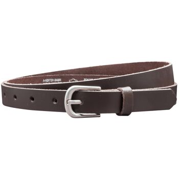 Ceinture 20 mm croûte de cuir modèle EH16-SL-Dark Brown 2