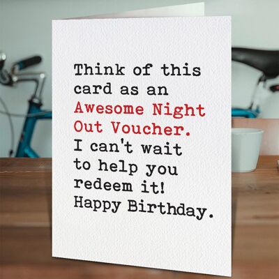 Awesome Voucher Funny Birthday Card