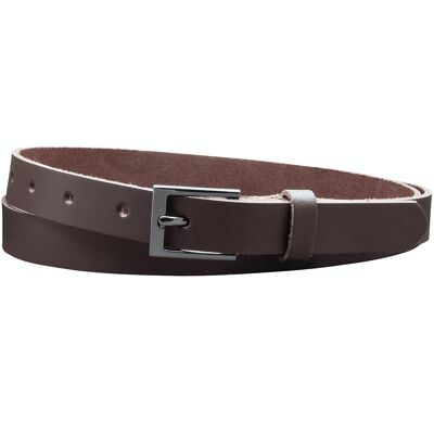 Cintura da 20 mm in pelle crosta modello EH17-SL-Dark Brown
