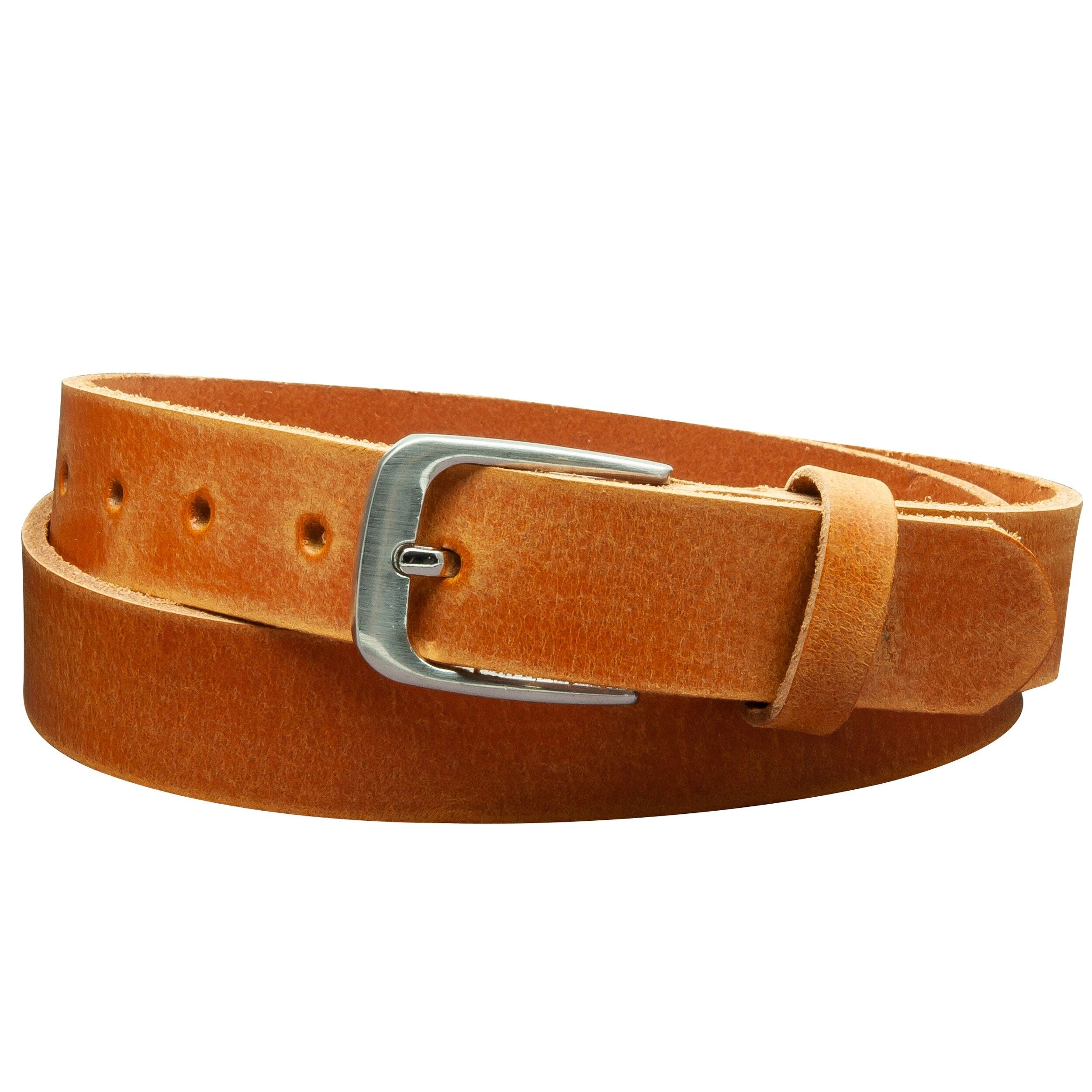 Cintura 30 mm in pelle levigata modello EH317-GE-Cognac