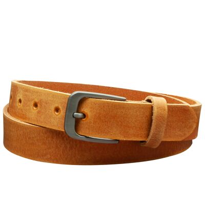 Cintura 30 mm in pelle levigata modello EH319-GE-Cognac