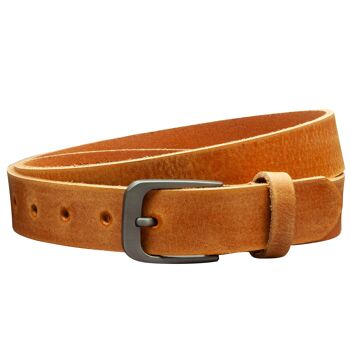 Ceinture 30 mm Cuir ciré modèle EH319-GE-Cognac 2