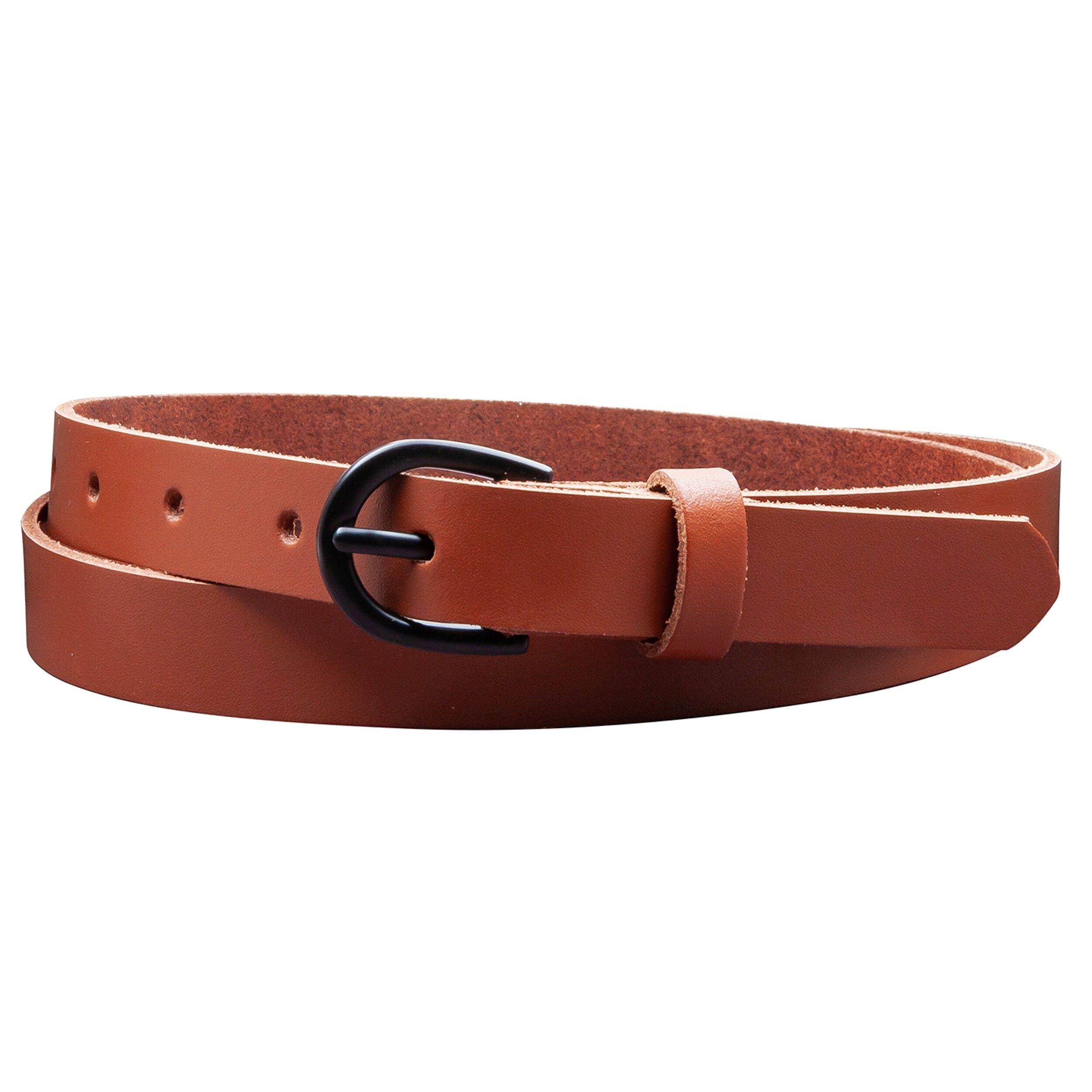 Cintura 20 mm in pelle crosta modello EH19-SL-Cognac