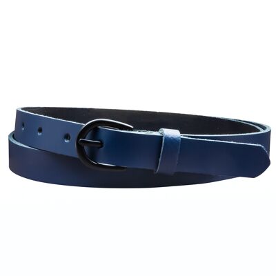 Cintura da 20 mm in pelle crosta modello EH19-SL-blu scuro