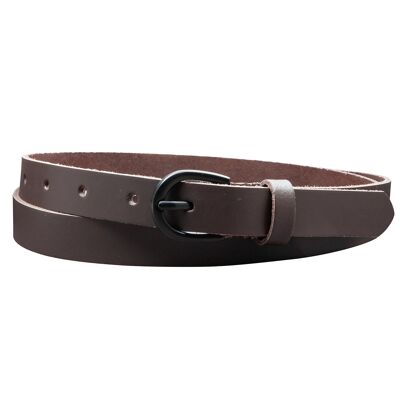 Cintura da 20 mm in pelle crosta modello EH19-SL-Dark Brown