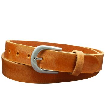 Ceinture 30 mm Cuir ciré modèle EH38-GE-Cognac 1