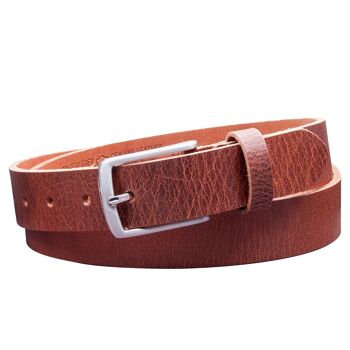 Ceinture 30mm Cuir Rustique Modèle EH311-RL-Marron Foncé 3