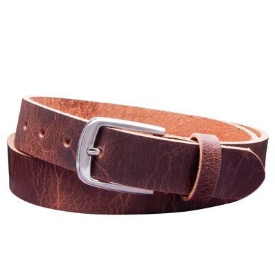 Ceinture 30mm Cuir Rustique Modèle EH315-RL-Marron Foncé