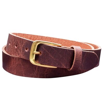 Ceinture 30mm Cuir Rustique Modèle EH316-RL-Marron Foncé