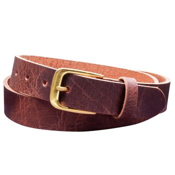 Ceinture 30mm Cuir Rustique Modèle EH316-RL-Marron Foncé 1