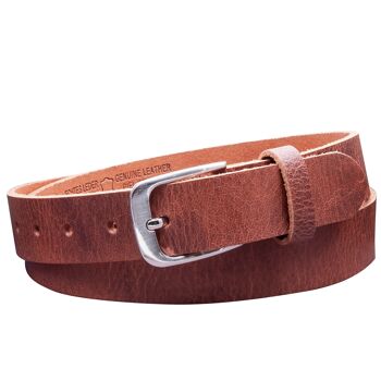 Ceinture 30mm Cuir Rustique Modèle EH317-RL-Marron Foncé 3