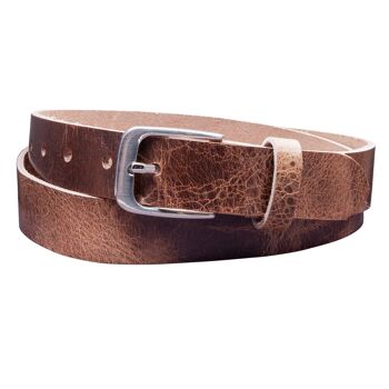 Ceinture 30mm Cuir Rustique Modèle EH317-RL-Marron Clair 1