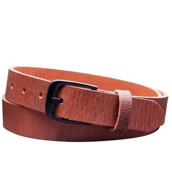 Ceinture 30mm Cuir Rustique Modèle EH318-RL-Marron Foncé 1