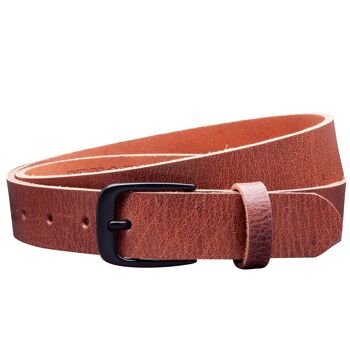 Ceinture 30mm Cuir Rustique Modèle EH318-RL-Marron Foncé 2