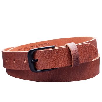 Ceinture 30mm Cuir Rustique Modèle EH318-RL-Marron Foncé 3