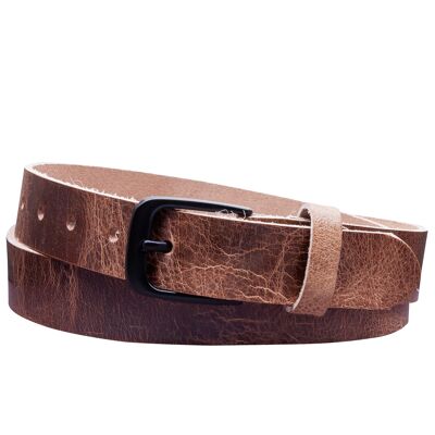 Ceinture 30mm Cuir Rustique Modèle EH318-RL-Marron Clair