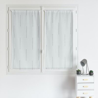 Paar Netz- und Fadenfenster aus Lurex - Silber - 45 x 120 cm