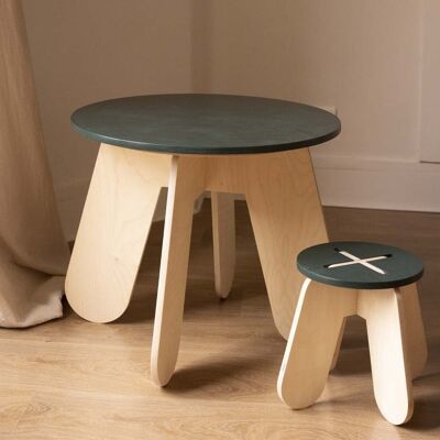 Table en bois pour enfants Forêt magique (vert foncé)