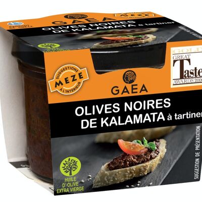 Streichfähige schwarze Kalamata-Oliven
