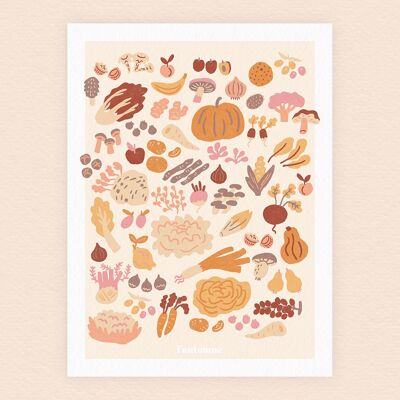 Poster Obst und Gemüse der Saison - Herbst