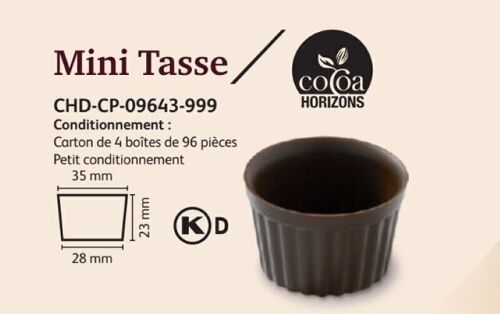 CACAO BARRY - MINI TASSES (BOITES 96 PIECES)  fenêtre tranparente 0,547kg