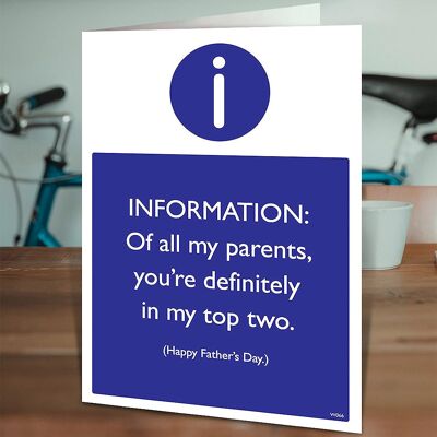 Fathers Day Top Two Parents Funny Card