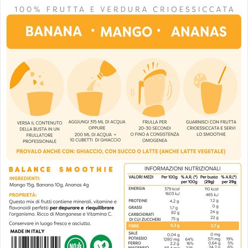INSTANT SMOOTHIE - BALANCE (mango, ananas & banana)