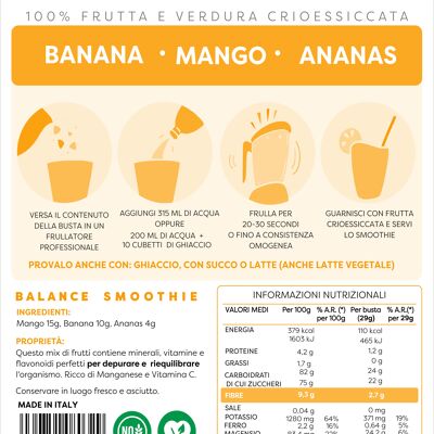 SMOOTHIE INSTANTÁNEO - BALANCE (mango, piña y plátano)