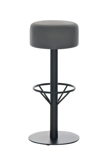 Tabouret de bar Pisa B76 Gris 38x38x76 Métal similicuir gris 1