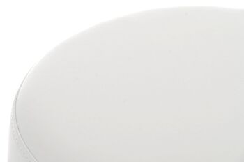 Tabouret de bar Pisa B85 blanc 38x38x85 cuir artificiel blanc métal 3