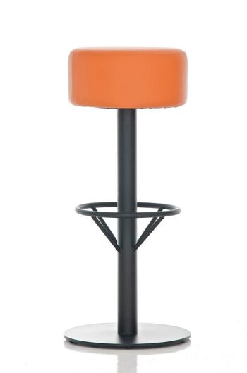 Tabouret de bar Pisa B85 orange 38x38x85 cuir artificiel orange métal 2