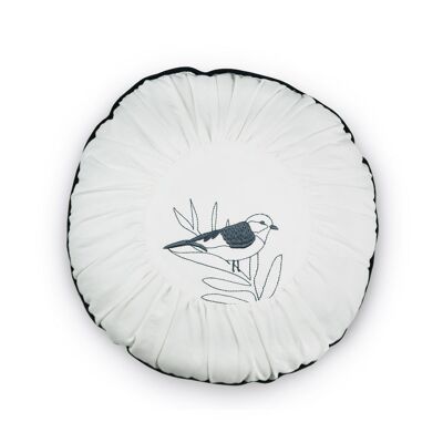 Coussin brodé rond Monceau