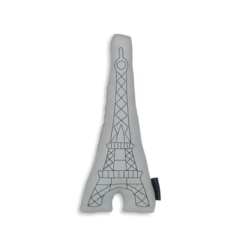 Coussin brodé Tour Eiffel