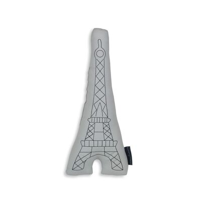 Coussin brodé Tour Eiffel