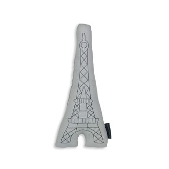 Coussin brodé Tour Eiffel 1