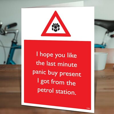 Panic Buy Present Rude Christmas Card