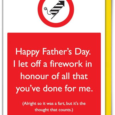 Fathers Day Firework Funny Father's Day Card