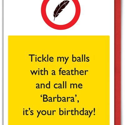 Tickle My Balls Funny Birthday Card