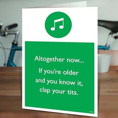 Clap Your Tits Funny Birthday Card