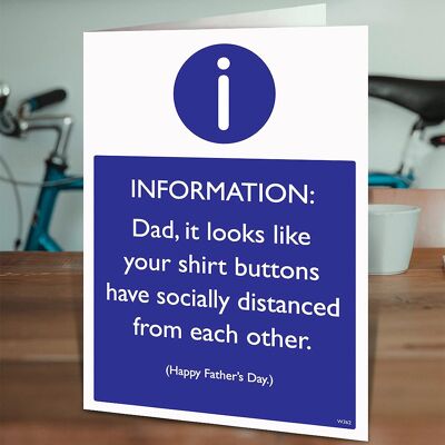 Socially Distanced Buttons Funny Father's Day Card