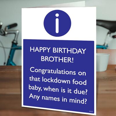 Brother Lockdown Food Baby Funny Brother Card