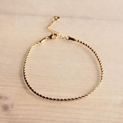 Stainless steel twisted anklet  - gold - AN906