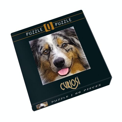 Curiosi-Puzzle im Taschenformat, Q-Animal 5, Motiv Hund, 66 Puzzleteile