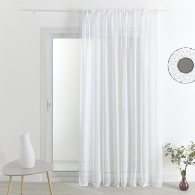 Voilage Etamine Unie Effet Lin - Blanc - 290 X 180 cm